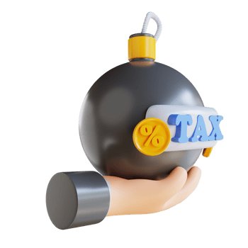 3D illustration hand holding tax bomb png