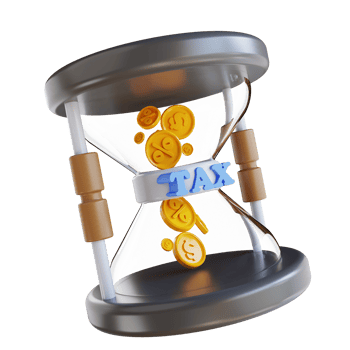 3D illustration hourglass and tax png