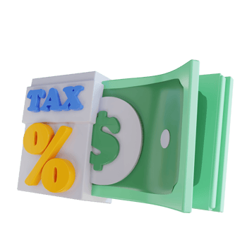 3D illustration income tax percentage png