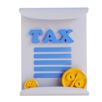 3D illustration tax documents png