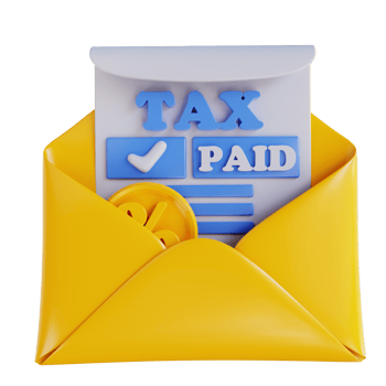 3D illustration tax payment email png