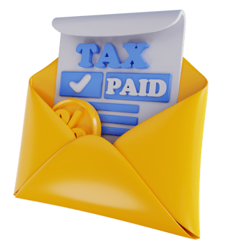 3D illustration tax payment email png