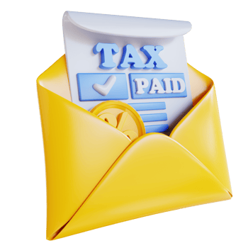 3D illustration tax payment email png