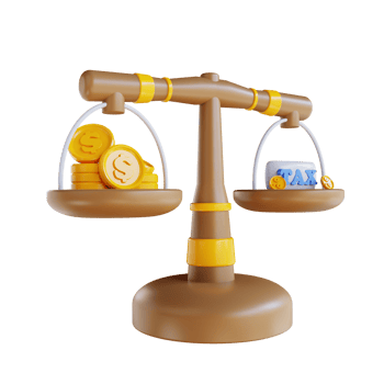 3D illustration tax scale png