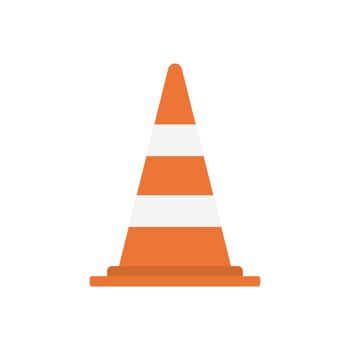 Traffic Cone Flat Illustration. Clean Icon Design Element on Isolated White Background vector