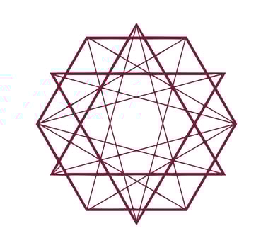 Abstract geometric figure. Outline hexagons and triangles vector
