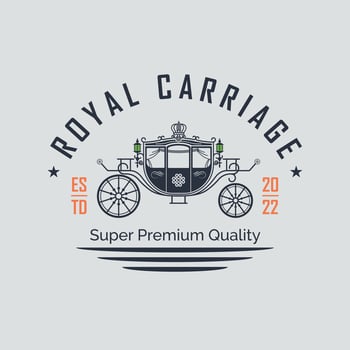 royal carriage classic wagon logo template design for brand or company and other vector
