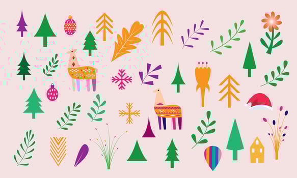 floral and leaf illustration vector