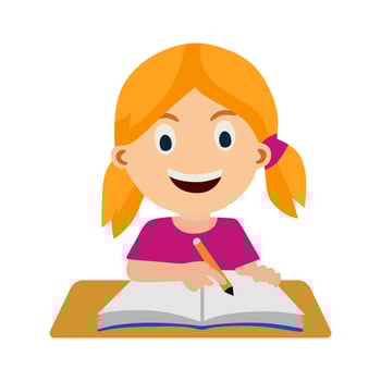 child cartoon in the school vector