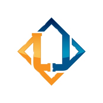 Letter U plumbing company logo vector concept