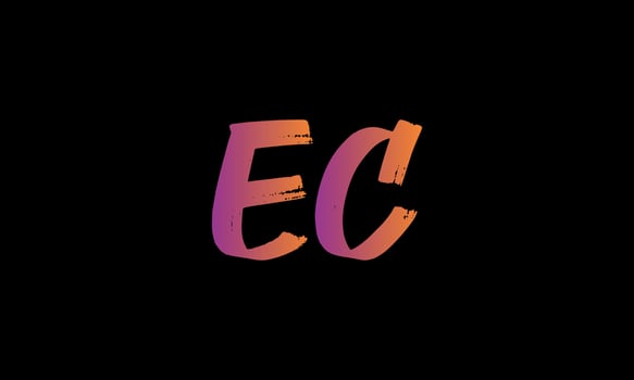 Initial Letter EC Logo. EC Brush Stock Letter Logo Design free vector file.