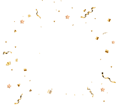 Golden Ribbon Party Confetti png