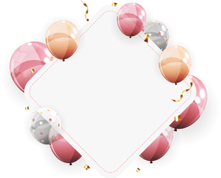 White Empty Gram with Balloons png