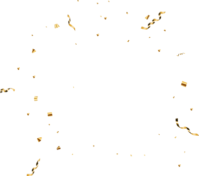 Golden Ribbon Party Confetti png