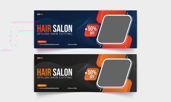 Modern Social media cover banner template for salon vector