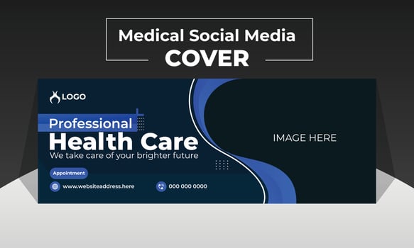 Modern social media cover design template for profile banner dental care medical vector