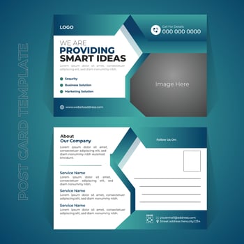 Modern Postcard design template real estate, business, medical post, marketing, layout. easy to use for multipurpose vector