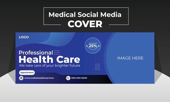 Modern social media cover design template for Page banner dental care or medical clinic vector