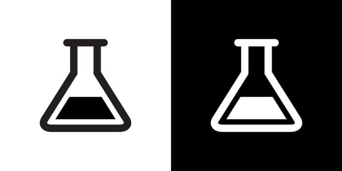 Chemical beaker glass icon vector in clipart style