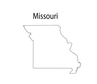 Missouri Map Line Art Vector Illustration