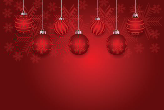 Christmas background design of pine tree and snowflake with beautiful christmas balls banner with text space vector illustration