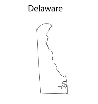 Delaware Map Line Art Vector Illustration