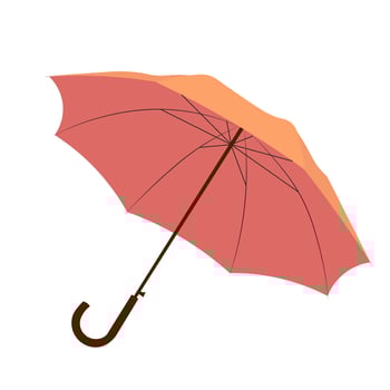 vector illustration of open umbrella in flat style. Umbrella in autumn boho colors.