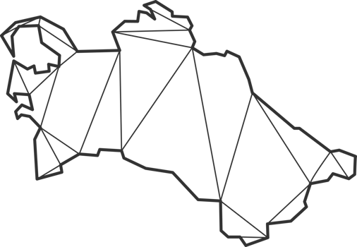 Mosaic triangles map style of Turkmenistan. png