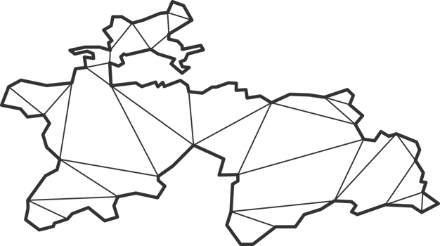 Mosaic triangles map style of Tajikistan. png