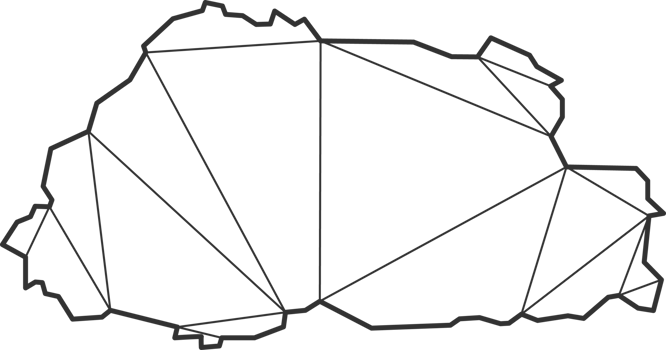 Mosaic triangles map style of Bhutan. png