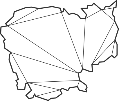 Mosaic triangles map style of Cambodia. png