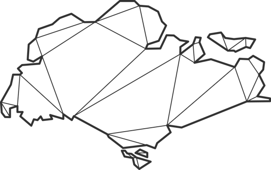 Mosaic triangles map style of Singapore. png