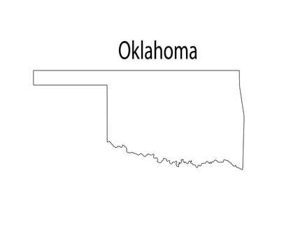 Oklahoma Map Line Art Vector Illustration