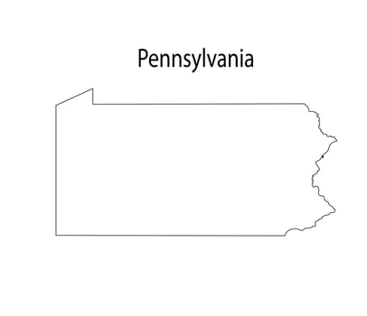 Pennsylvania Map Line Art Vector Illustration