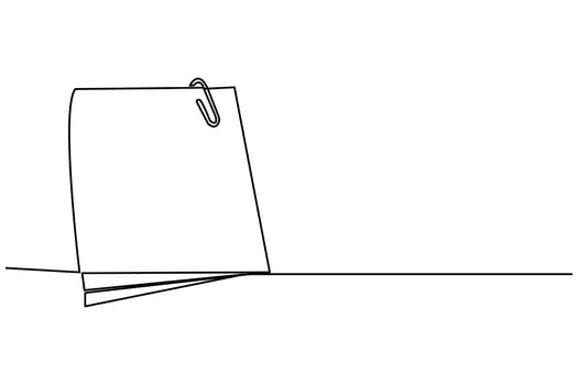 vector illustration of single continuous line paper clip