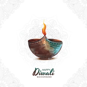 Happy diwali holiday background for light festival design vector
