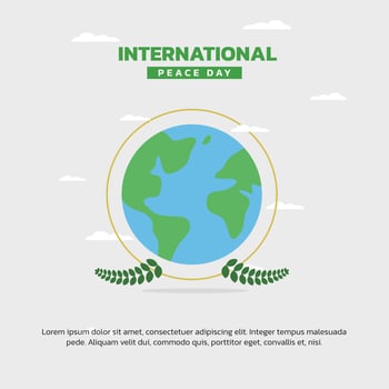 international peace day simple poster design vector