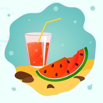 Watermelon Fresh, Sand, Watermelon vector
