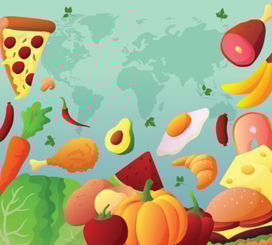 International Food Day Background vector