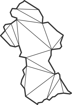 Mosaic triangles map style of Guyana. png