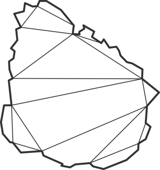 Mosaic triangles map style of Uruguay. png
