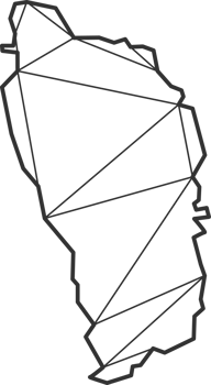 Mosaic triangles map style of Dominica. png