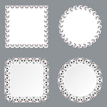 Panda with frame for banner, poster, and greeting card vector