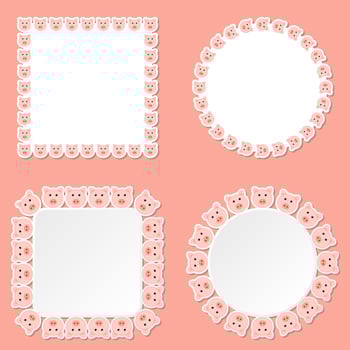 Pig with for banner, poster, and greeting card vector