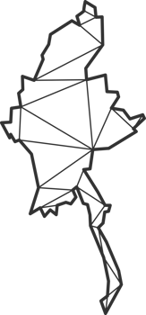 Mosaic triangles map style of Myanmar. png