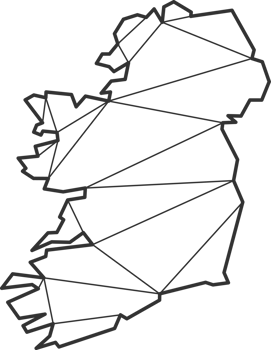 Mosaic triangles map style of Ireland. png