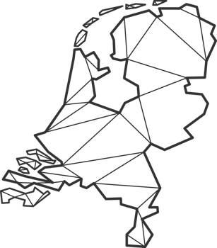 Mosaic triangles map style of Netherlands. png