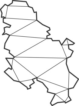 Mosaic triangles map style of Serbia. png