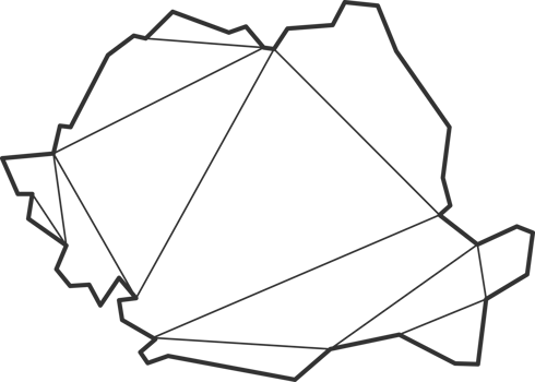 Mosaic triangles map style of Romania. png