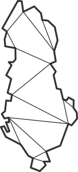Mosaic triangles map style of Albania. png
